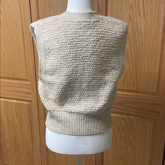 No Boundaries Cream Knit V-Neck Button Sweater Vest - Picture 2 of 6